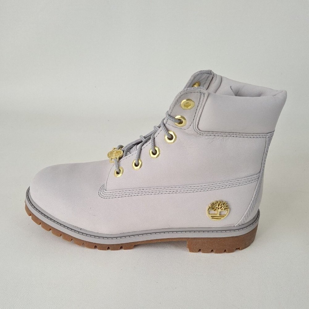 Timberland 6IN PREMIUM Junior Grey Waterproof Boots - Picture 1 of 12